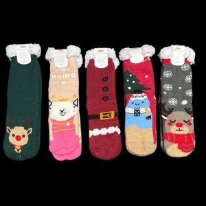 Assorted fuzzy free size grippy slipper, socks for adults. New